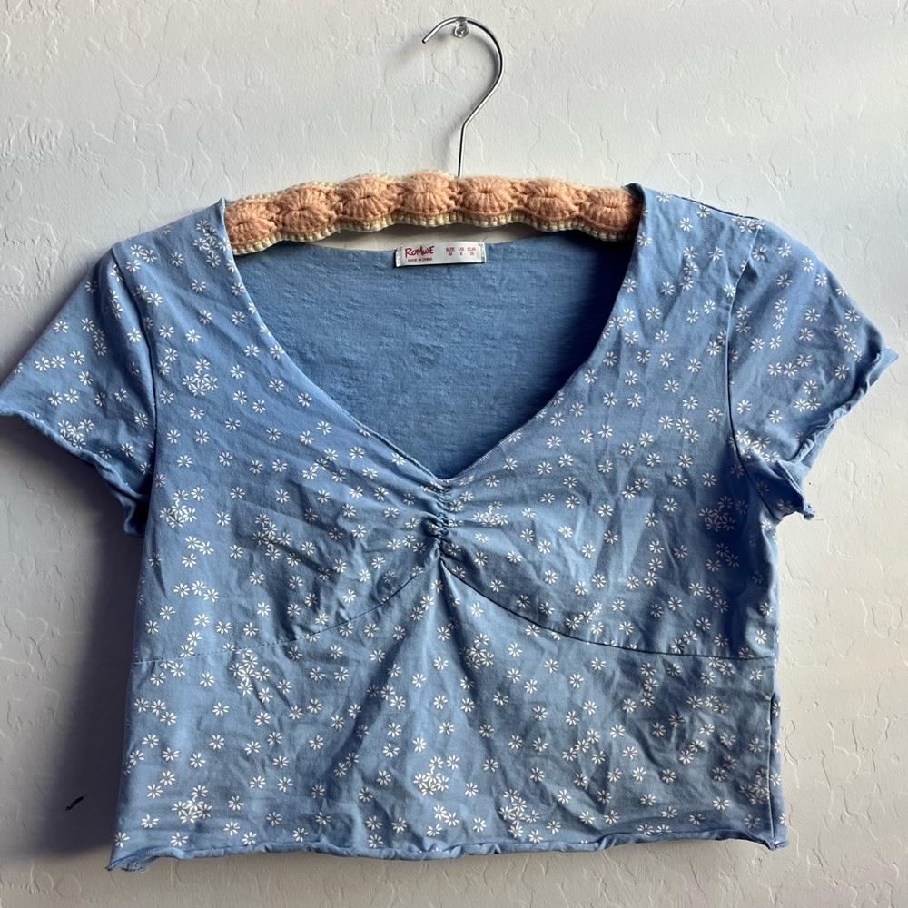 ROMWE floral crop top
